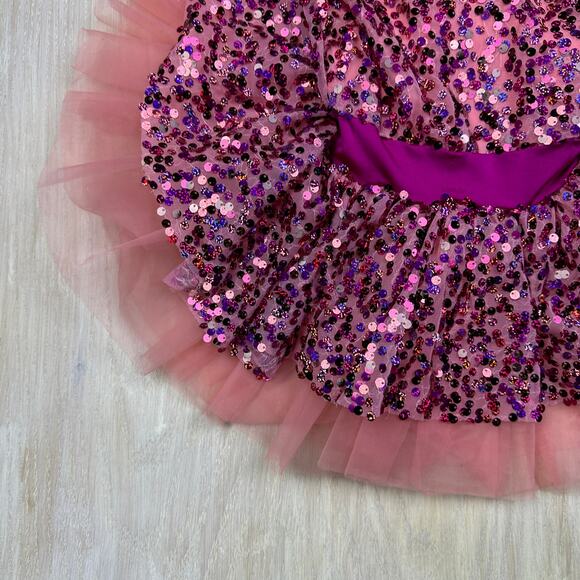 Curtain Call Costumes Pink Peach Paradise Sequin Tulle Dance Recital Dress CSM - Picture 4 of 16